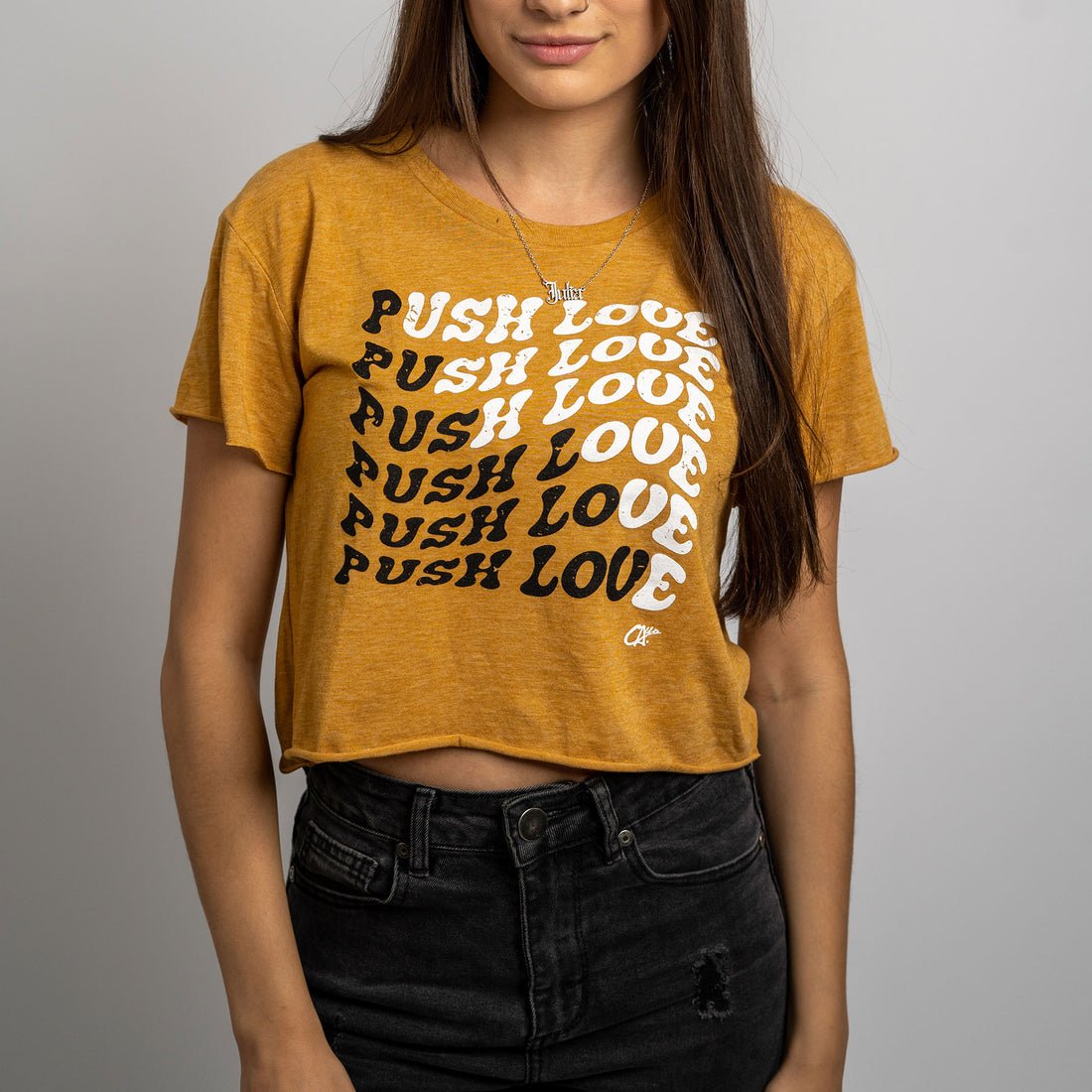 Push Love Ripple Crop Tee by Calibis